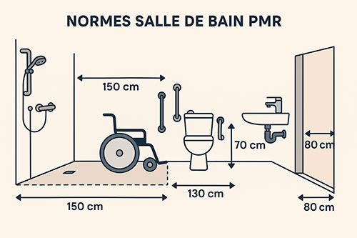 normes salle de bain PMR