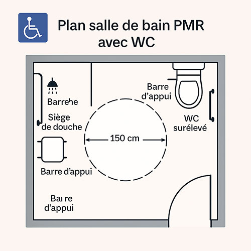 plan salle de bain pmr senior