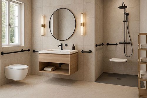 Rénovation salle de bain pour senior et PMR - douche sécurisée